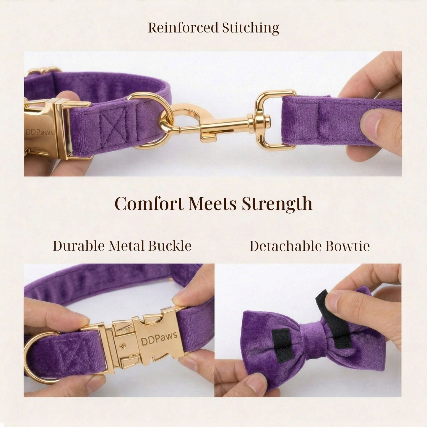 Ensemble classique personnalisé en velours violet