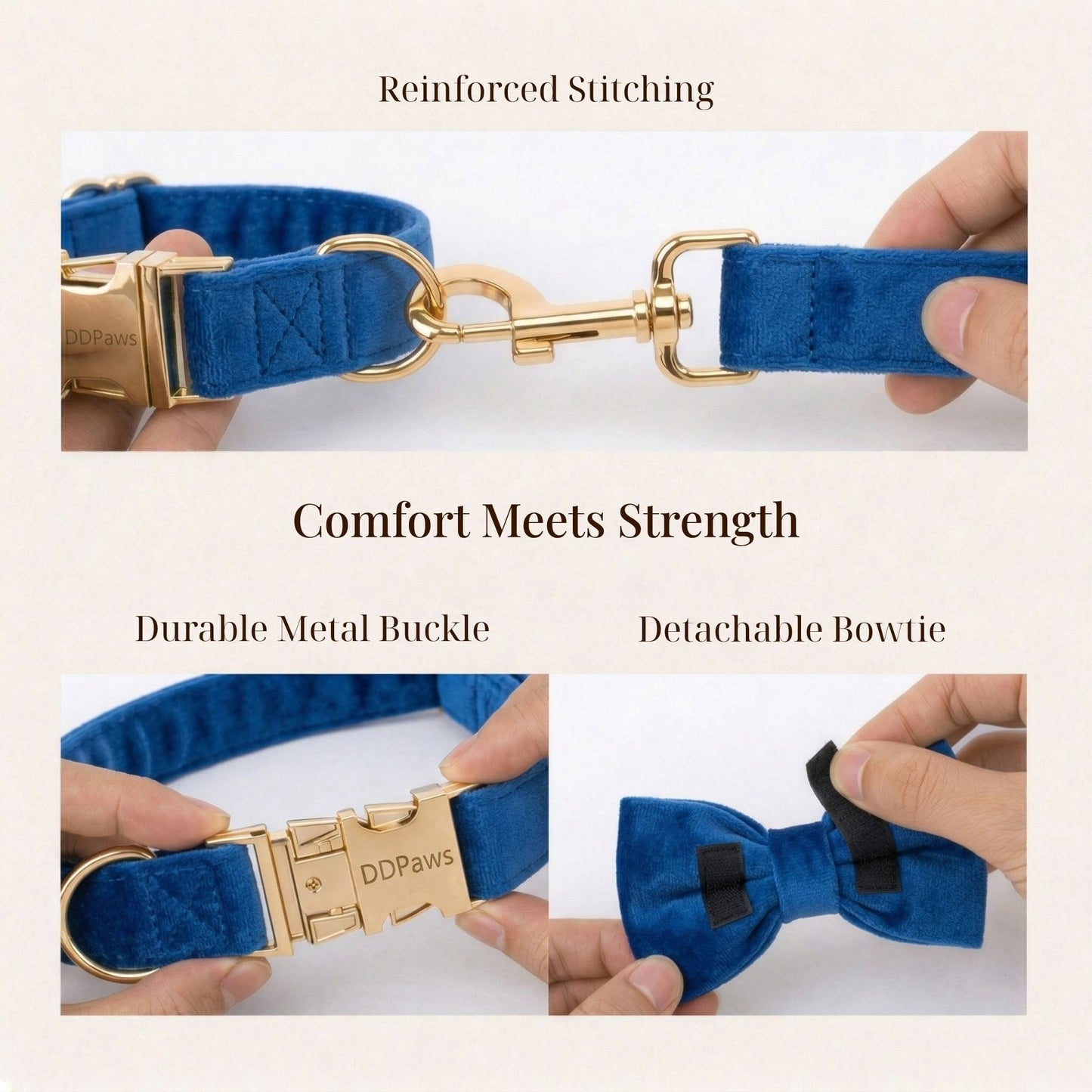 Conjunto clásico de terciopelo azul personalizado