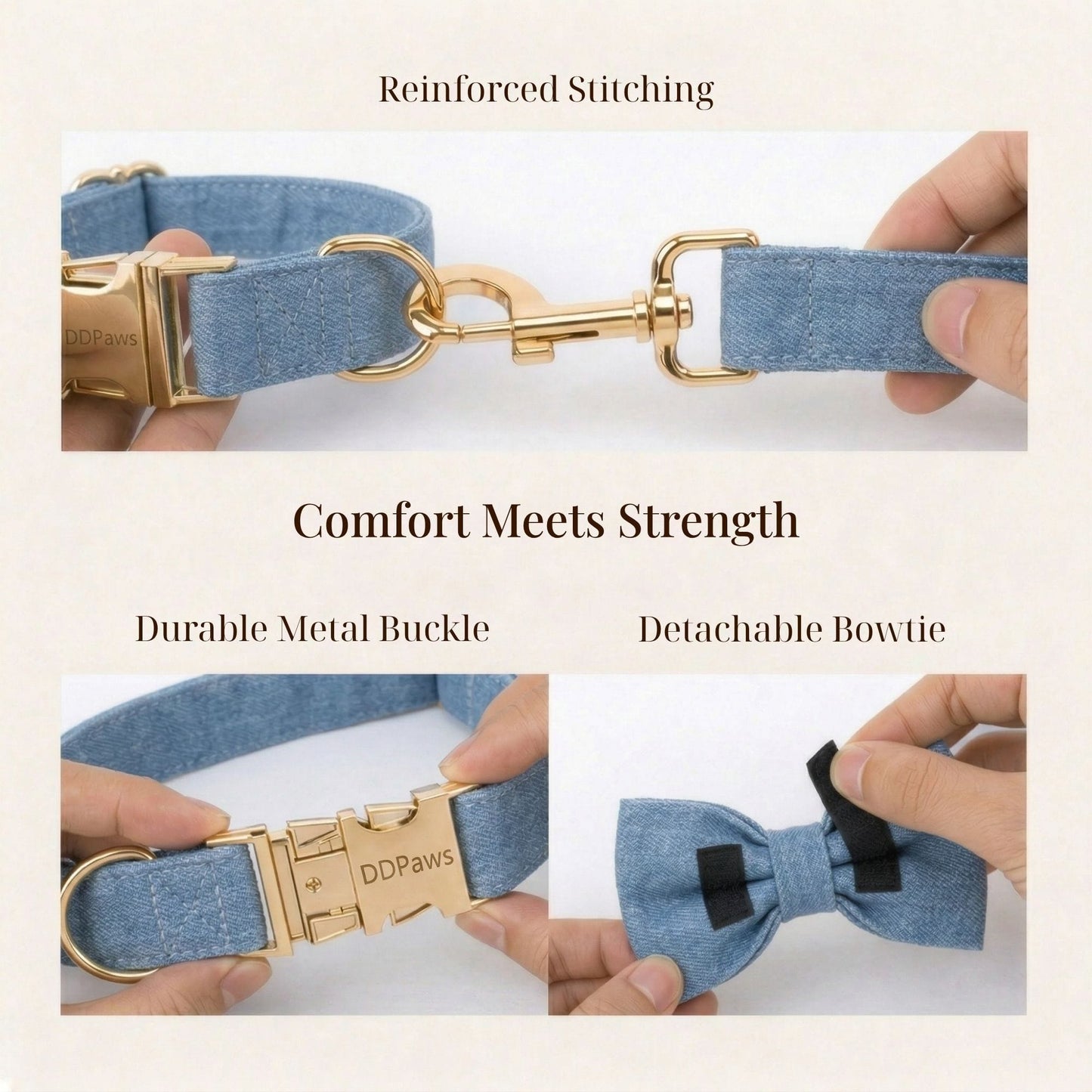 Ensemble classique en denim bleu personnalisé