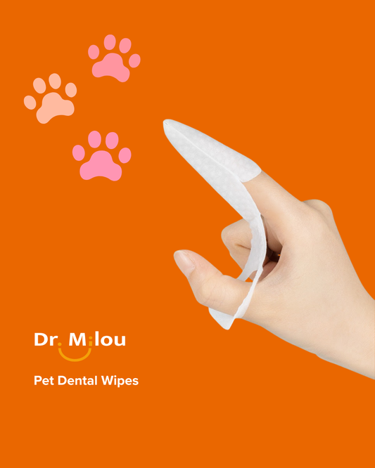Toallitas dentales para dedos Dr. Milou para mascotas: cuidado bucal diario para perros y gatos