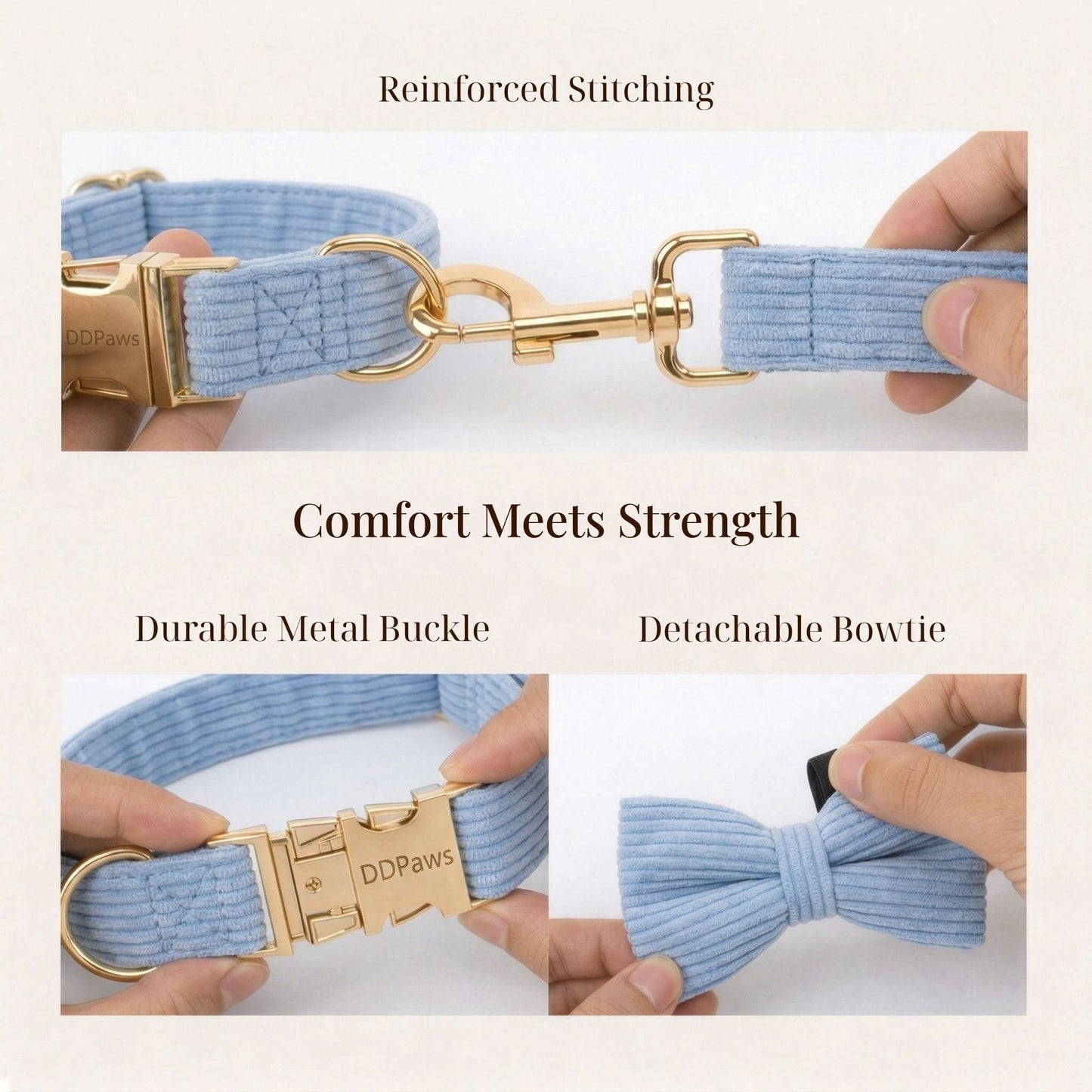 Ensemble classique personnalisé en velours côtelé bleu