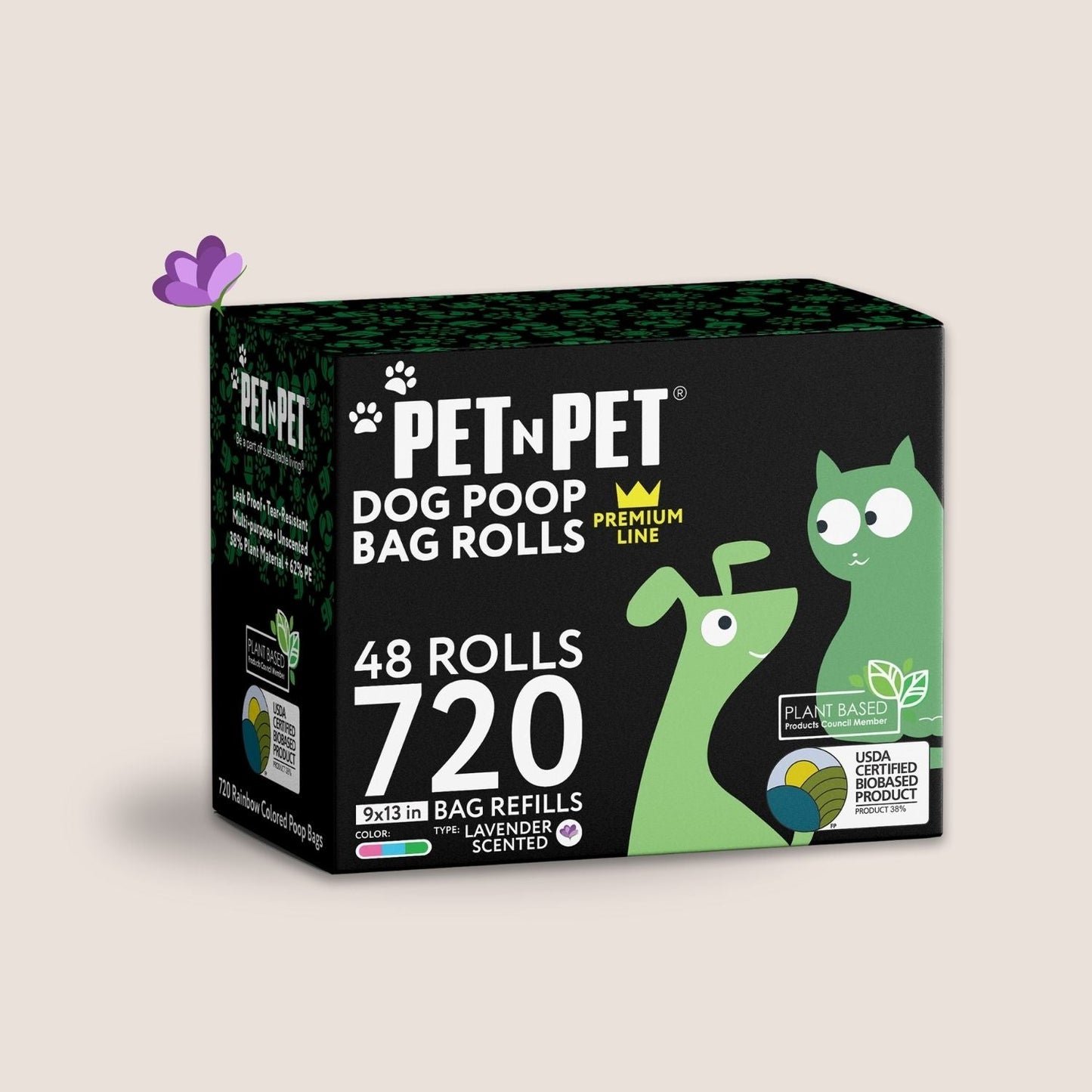 Lavender-Scented Colorful Poop Bags