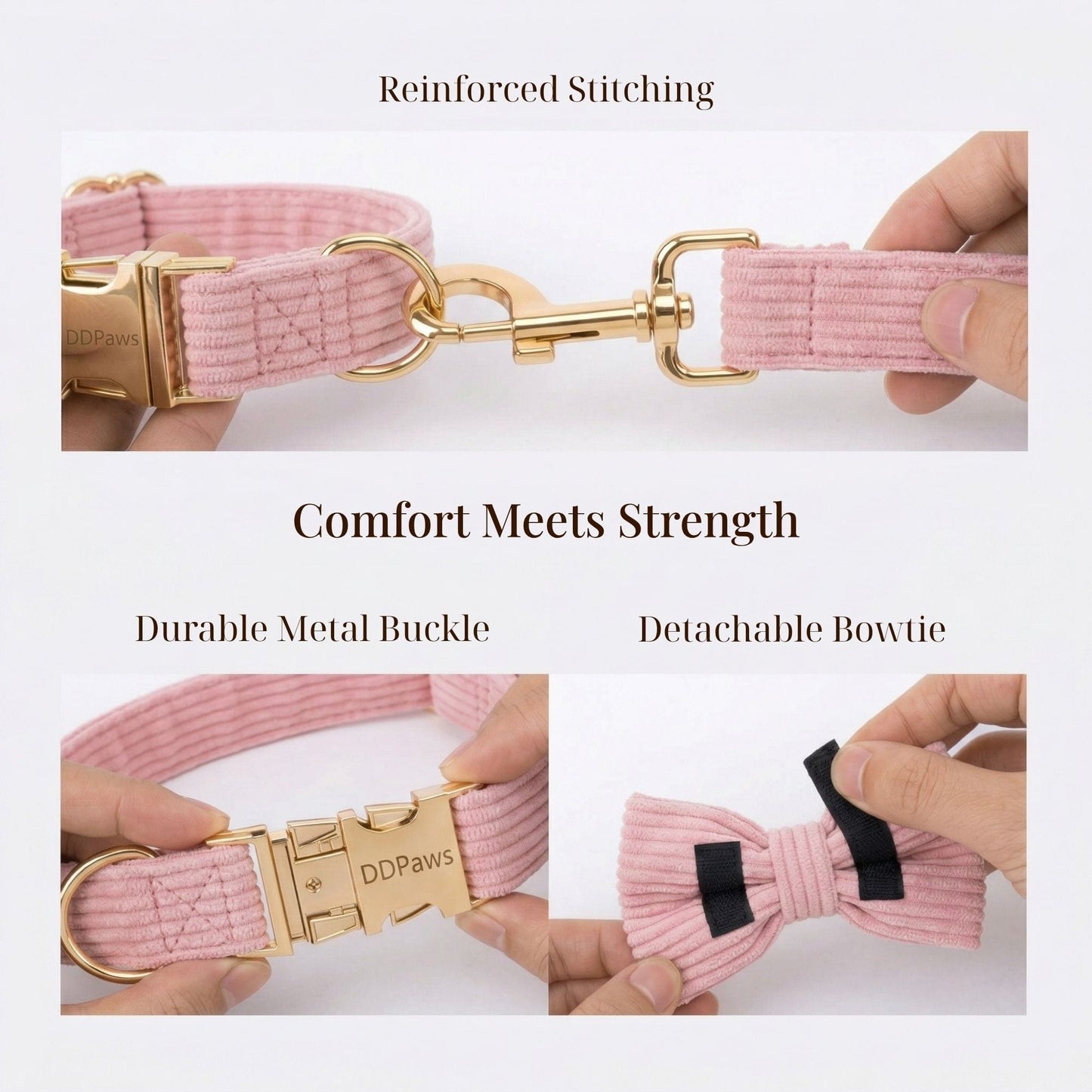 Ensemble classique en velours côtelé rose personnalisé