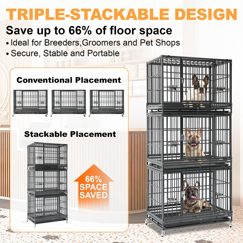 Cage de transport empilable robuste pour chien 37" 371D03 