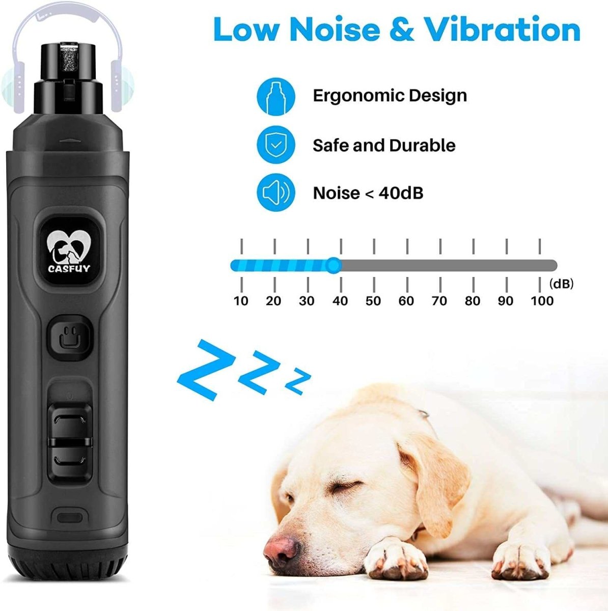 Uñas para perros más fáciles de quitar con 2 luces LED