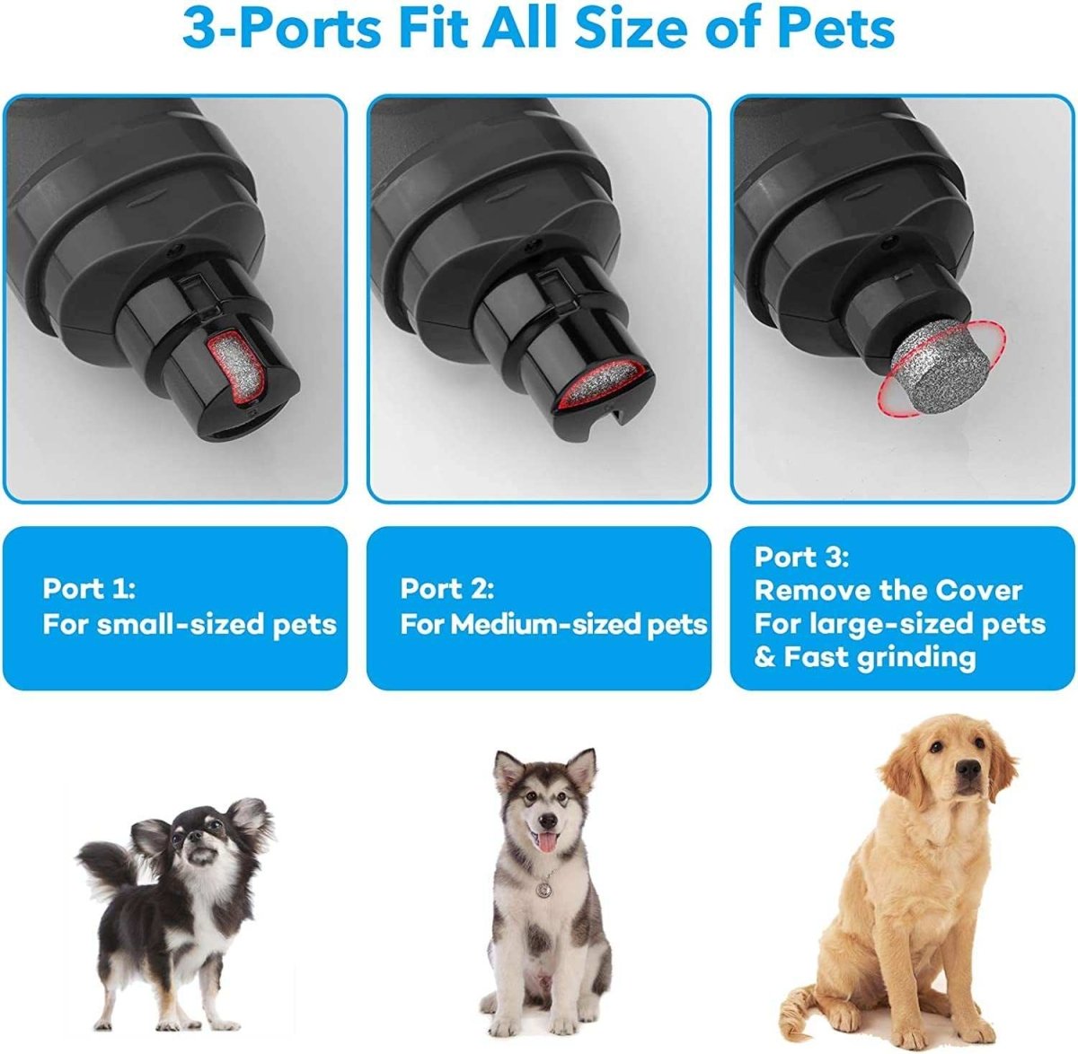 Uñas para perros más fáciles de quitar con 2 luces LED