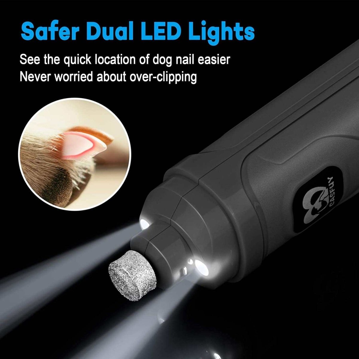 Uñas para perros más fáciles de quitar con 2 luces LED