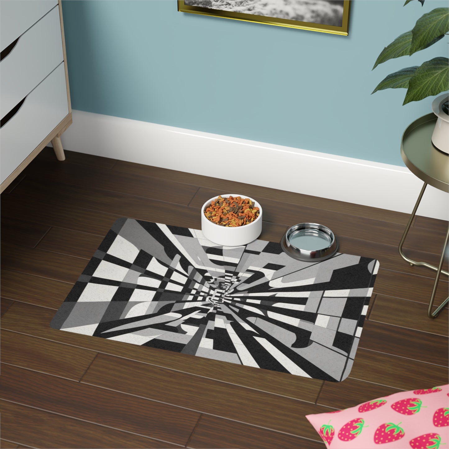 Pet Food Mat (12x18) - Optical Illusion