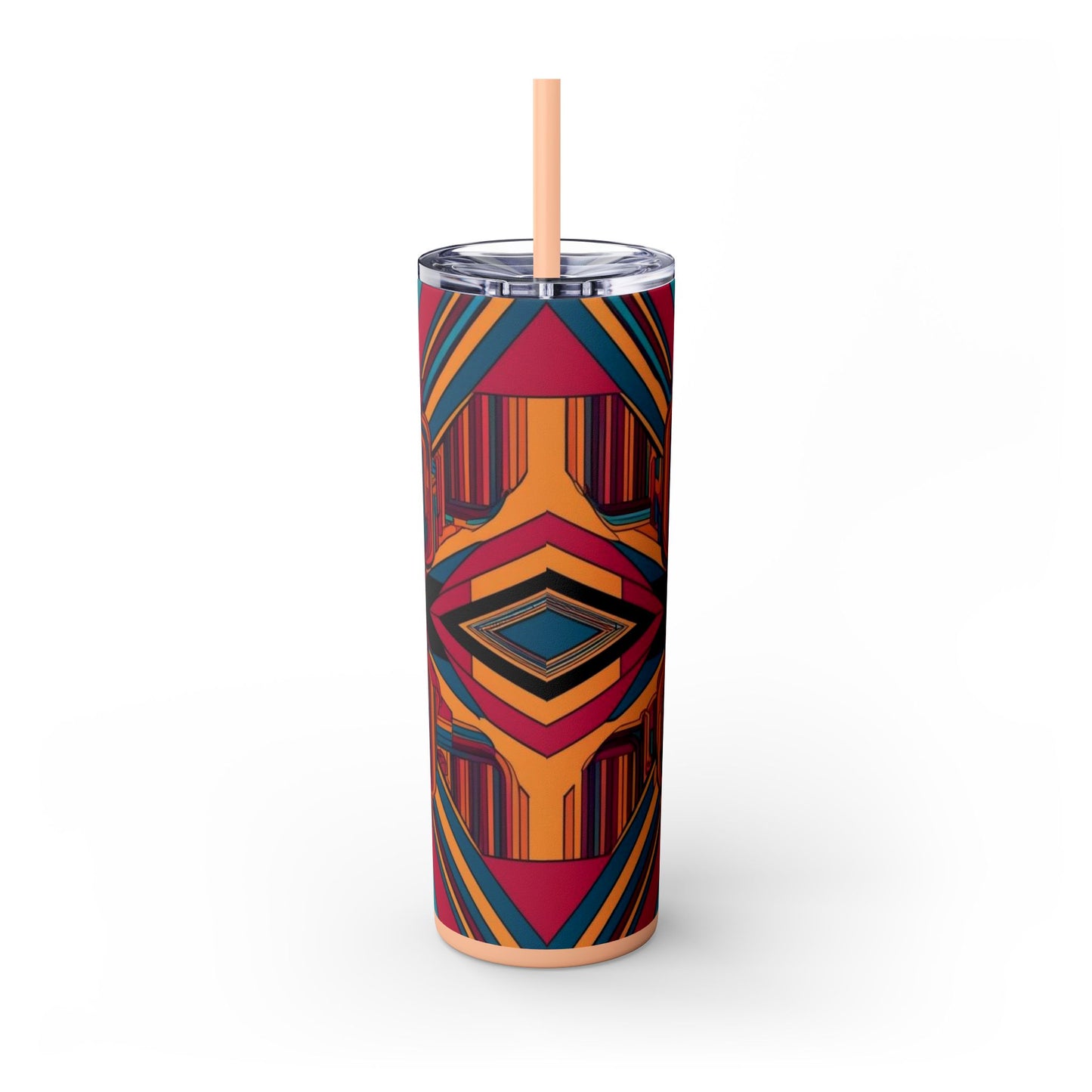 Optical Illusion Skinny Tumbler with Straw, 20oz