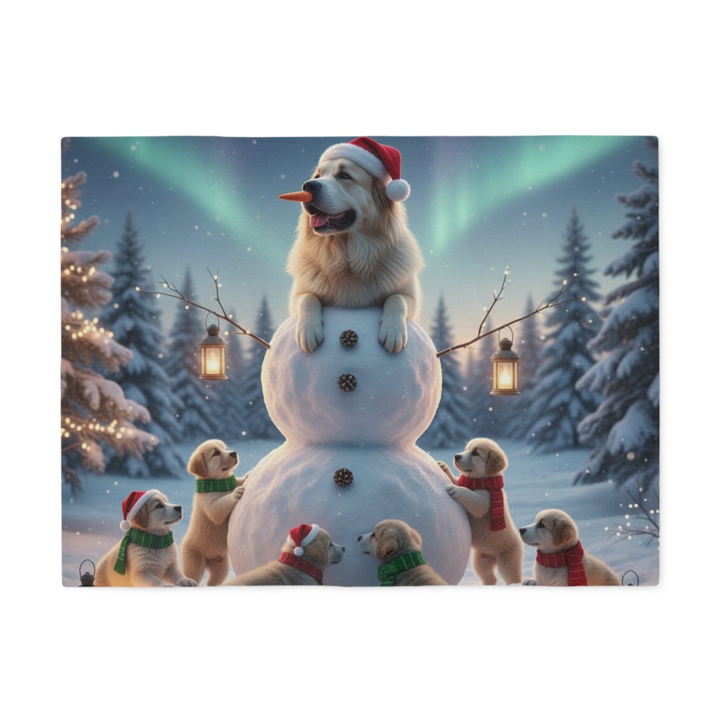 Holiday Snowman Dog Blanket