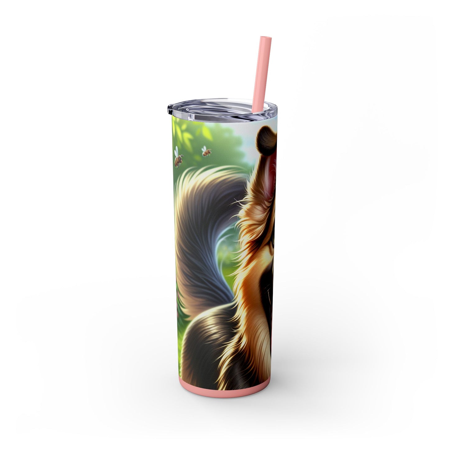 German Shepherd Skinny Tumbler with Straw, 20oz