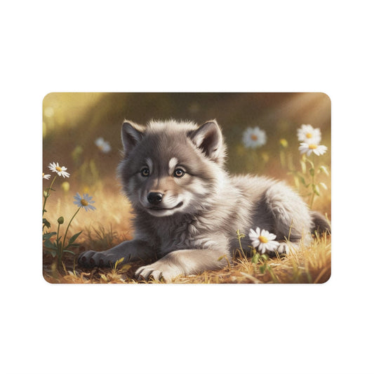 Pet Food Mat (12x18) - Wolf Cub