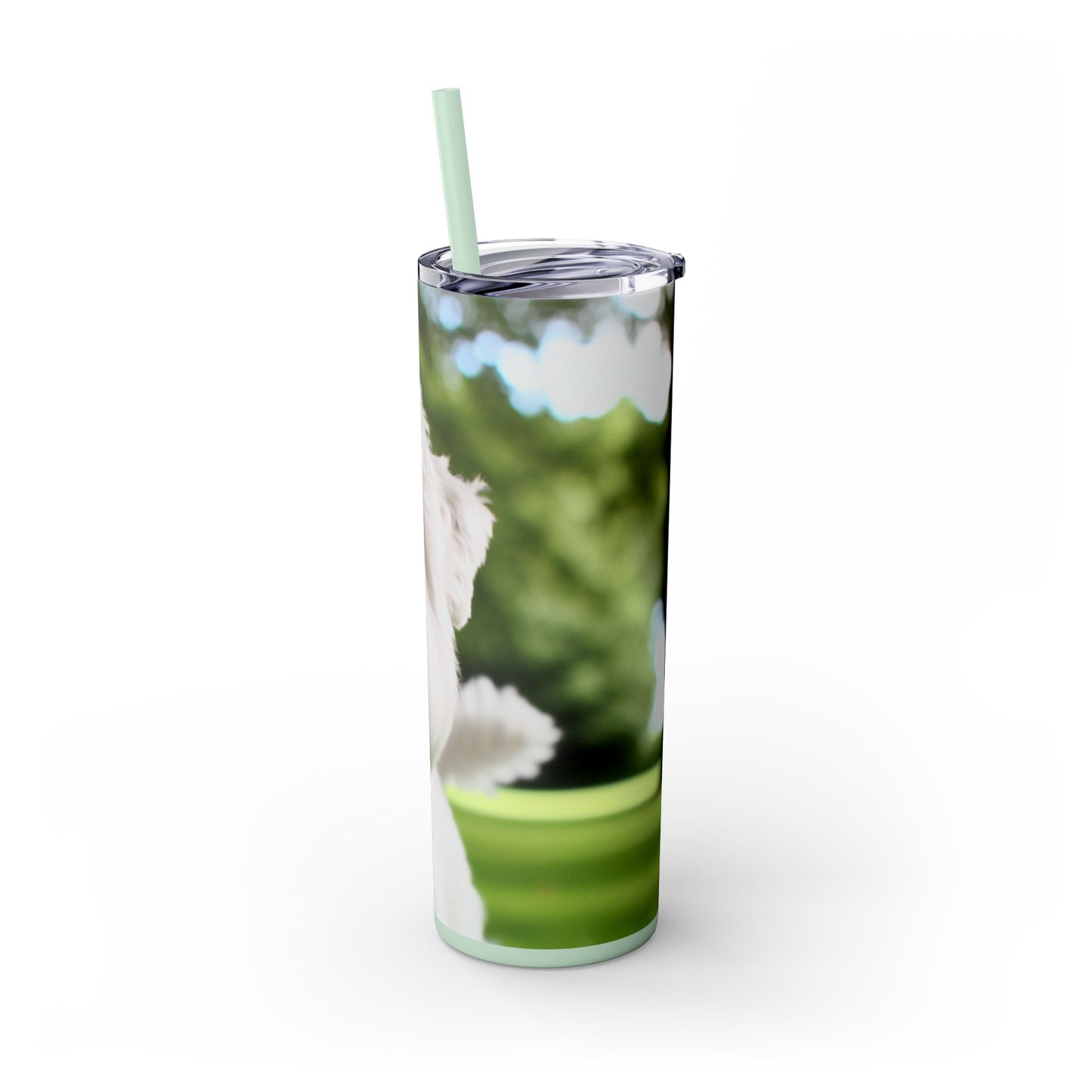 Sealyham Terrier Skinny Tumbler with Straw, 20oz