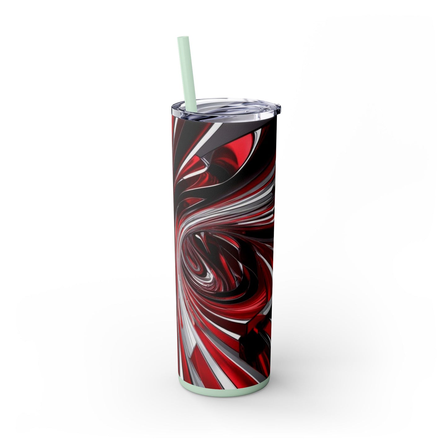 Optical Illusion Skinny Tumbler with Straw, 20oz
