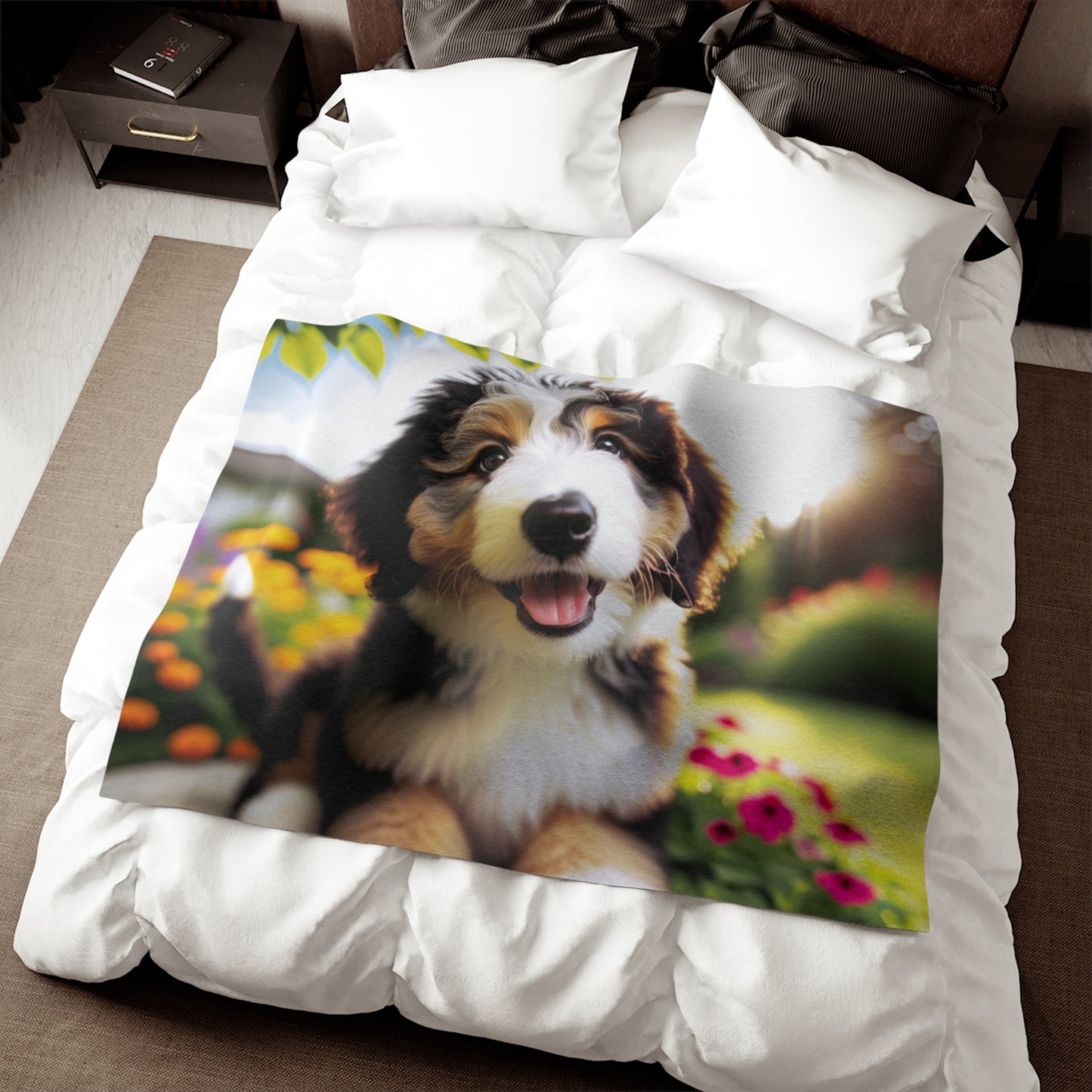 Bernedoodle Sweatshirt Blanket