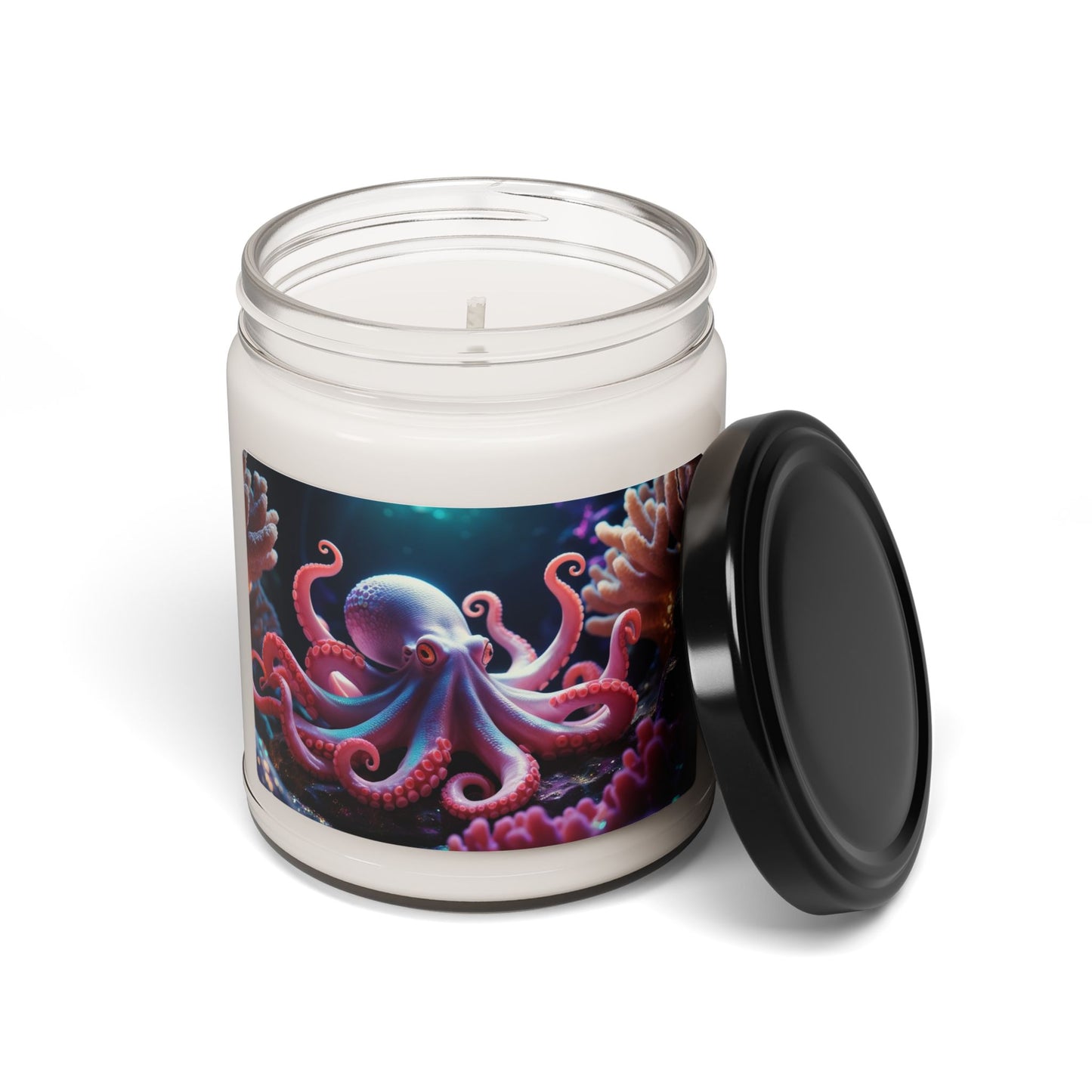 Octopus in Coral- Scented Soy Candle, 9oz