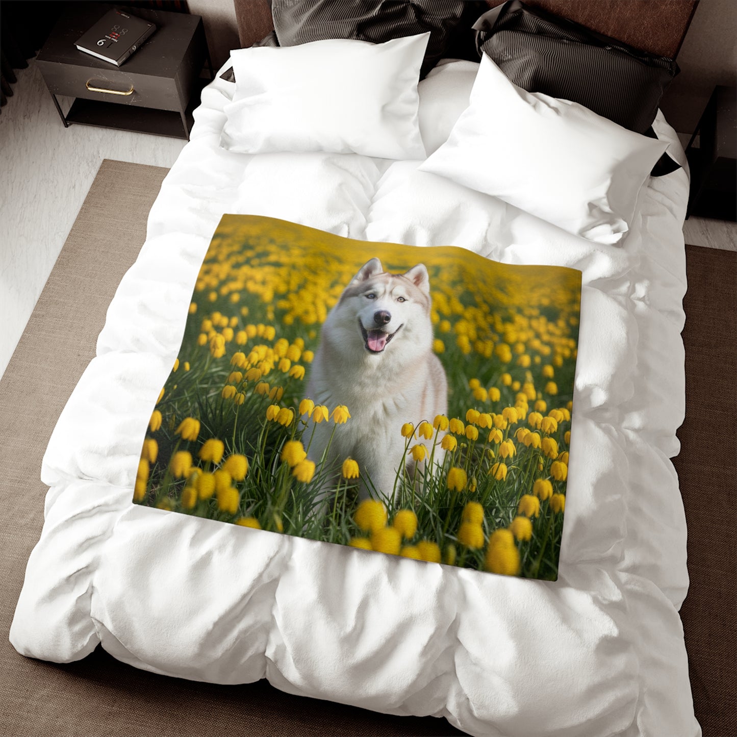 Couverture en sweat-shirt Husky de Sibérie