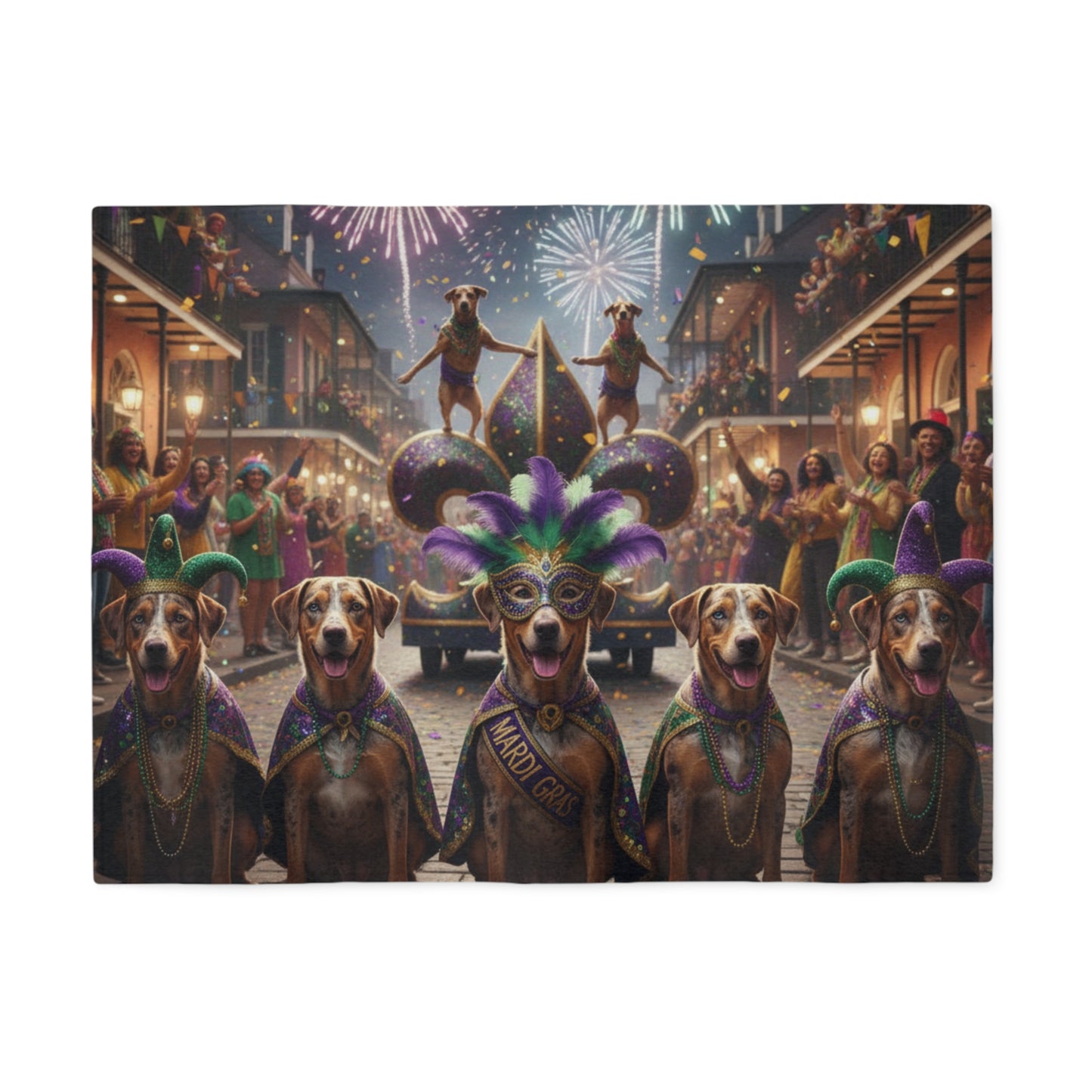 Mardi Gras Dog Parade Blanket