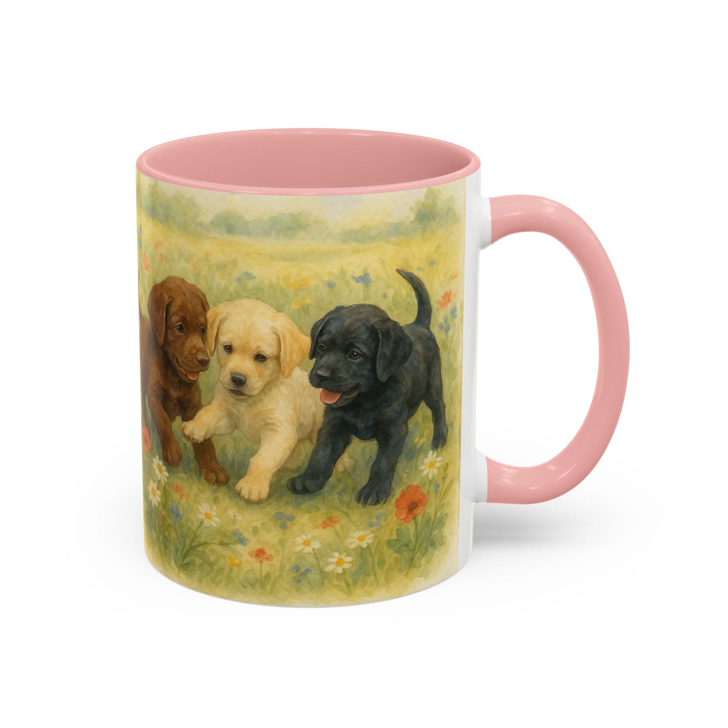 Labrador Retriever puppies Accent Mug – Ceramic Coffee Cup
