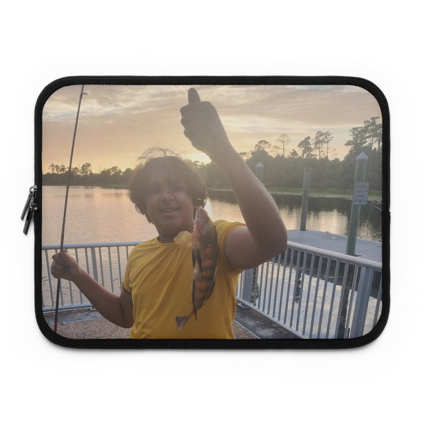 Fishing Photo Laptop Sleeve — Personalized Outdoor Memory Case