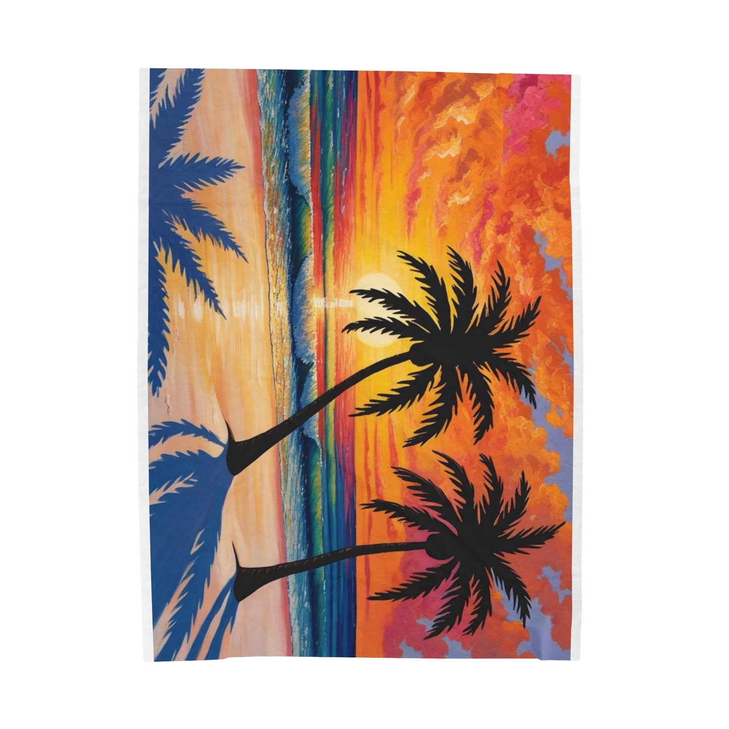 Velveteen Plush Blanket- Beach Sunset