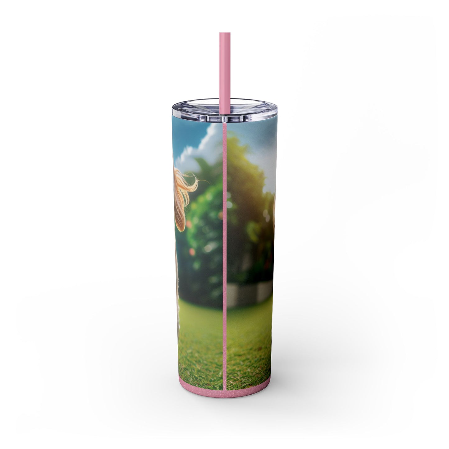Skinny Tumbler with Straw – 20 oz Stainless Steel Cup