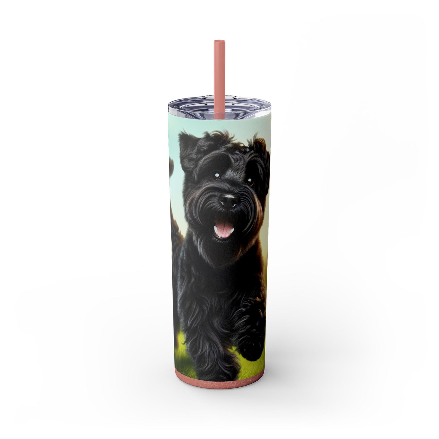 Russian Black Terrier Skinny Tumbler with Straw, 20oz