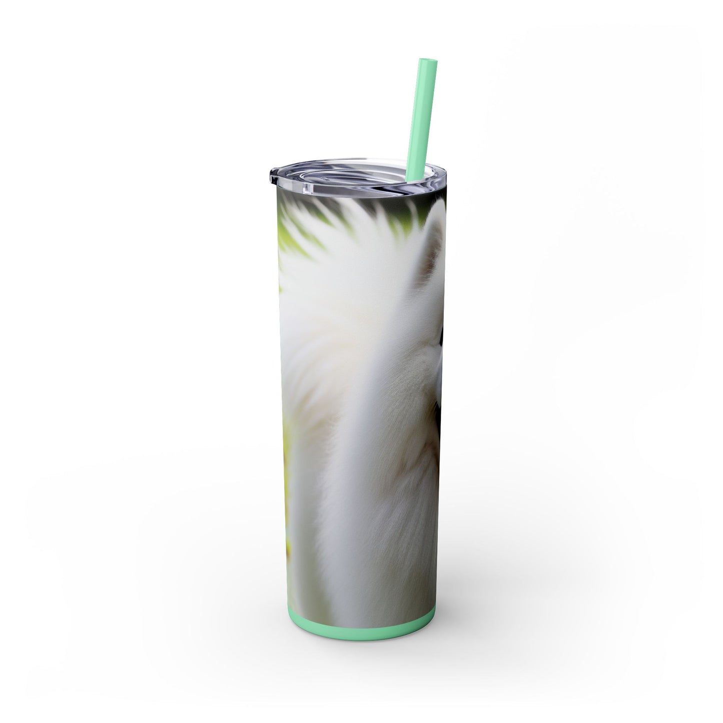 Samoyed Skinny Tumbler with Straw, 20oz
