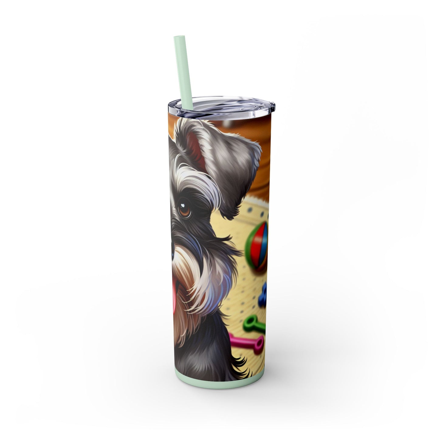 Miniature Schnauzer Skinny Tumbler with Straw, 20oz