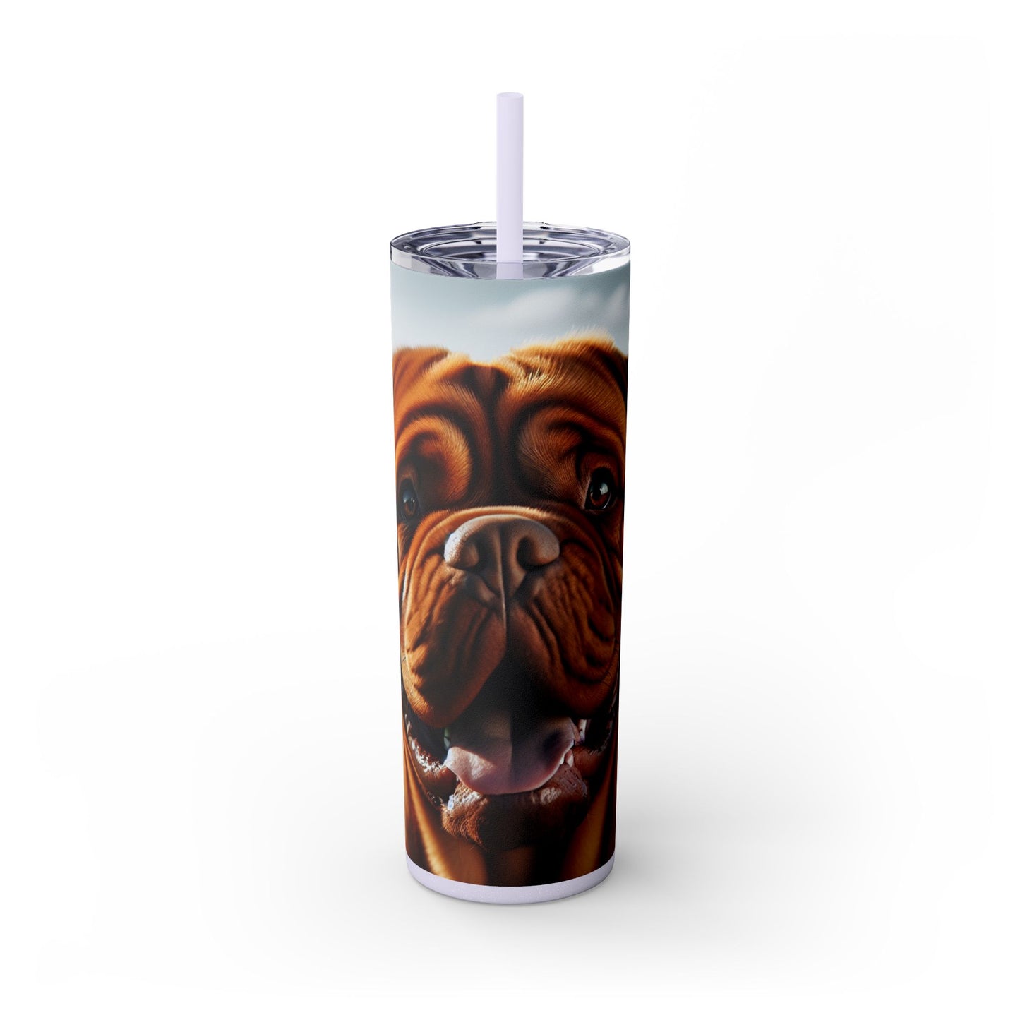 Dogue de Bordeaux Skinny Tumbler with Straw, 20oz