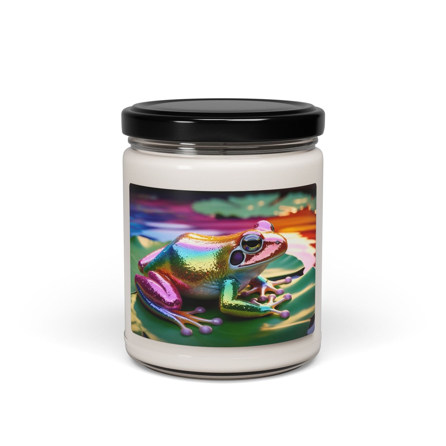 Rainbow Glittery Frog- Scented Soy Candle, 9oz