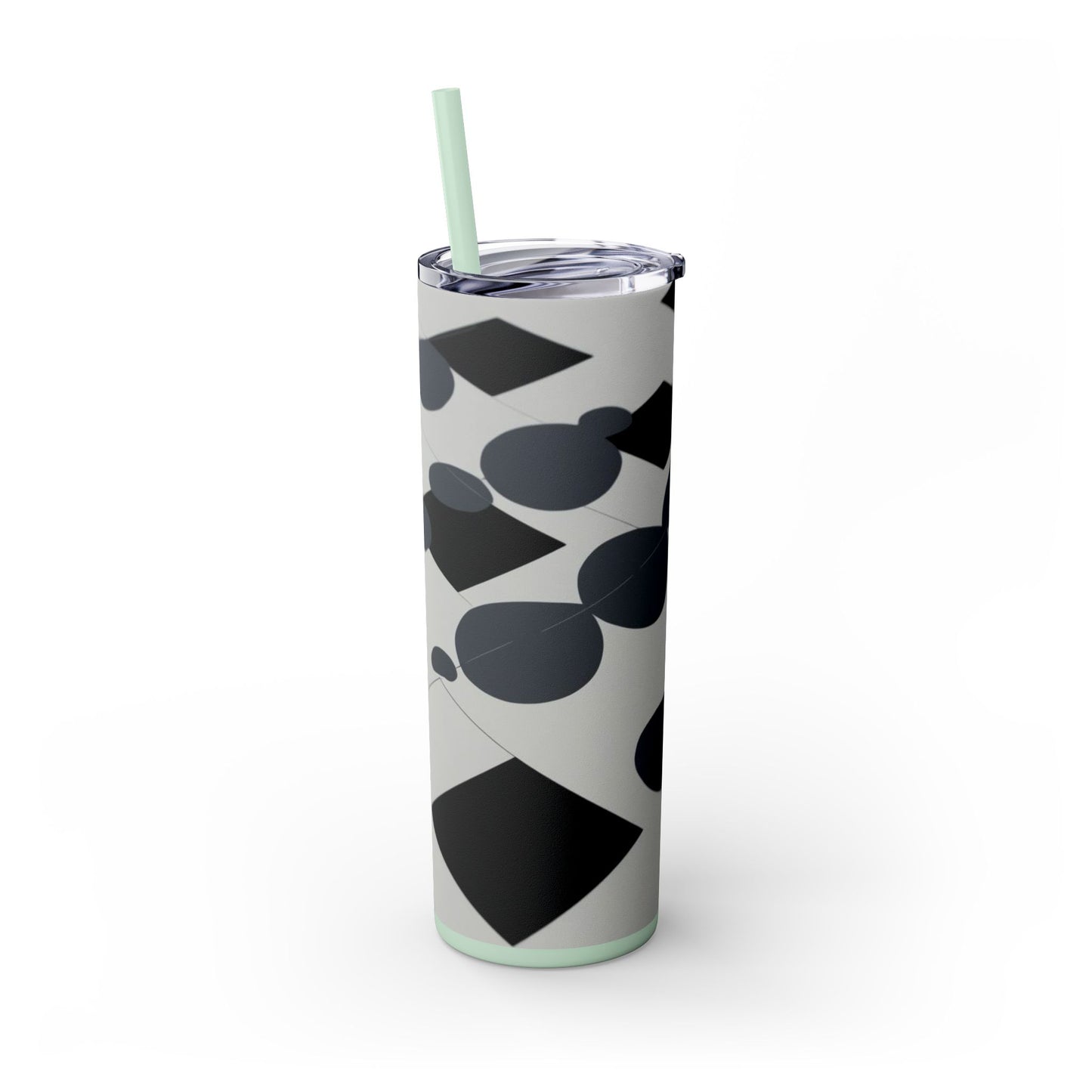 Optical Illusion Skinny Tumbler with Straw, 20oz