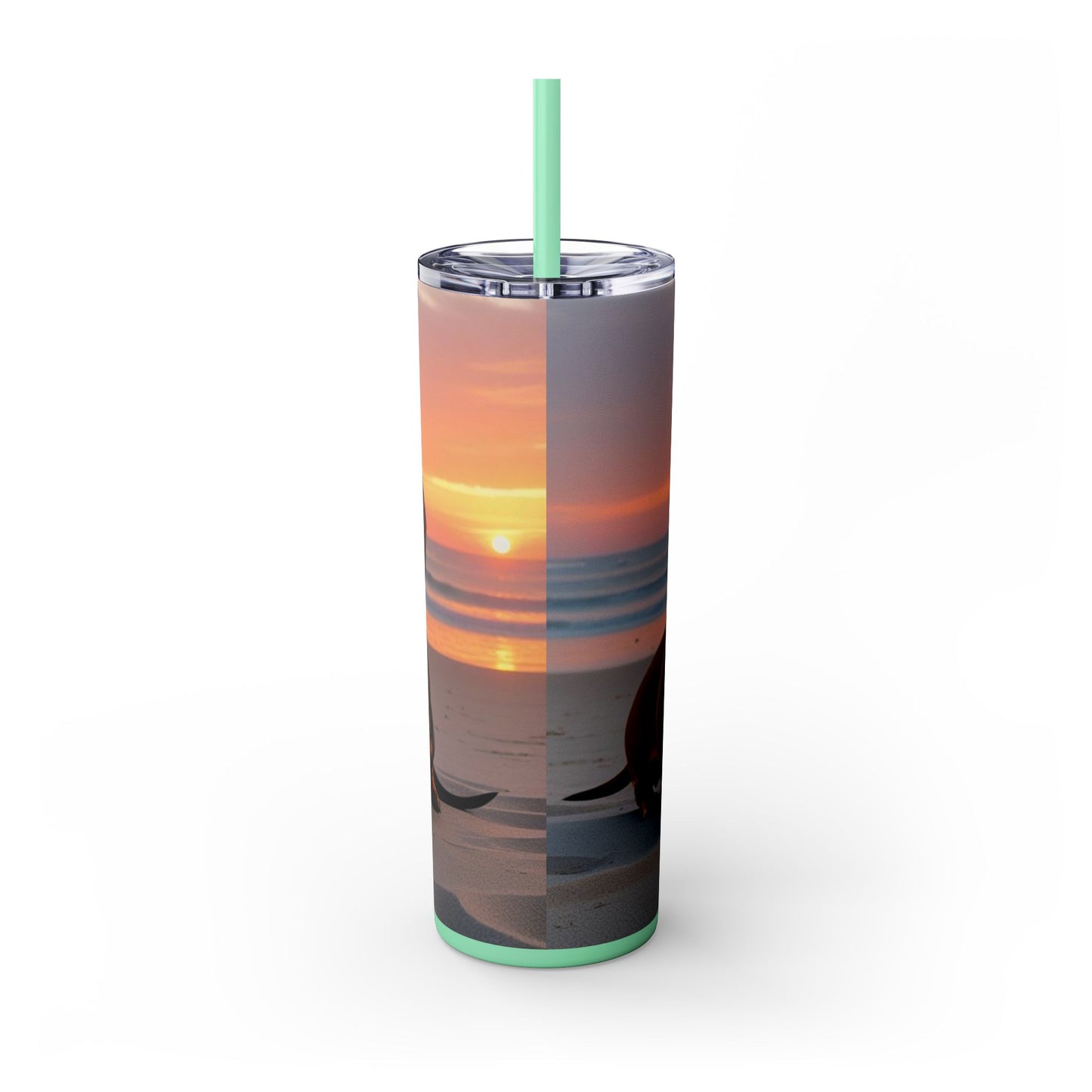 Vaso delgado con pajita Dachshund Love, 20 oz