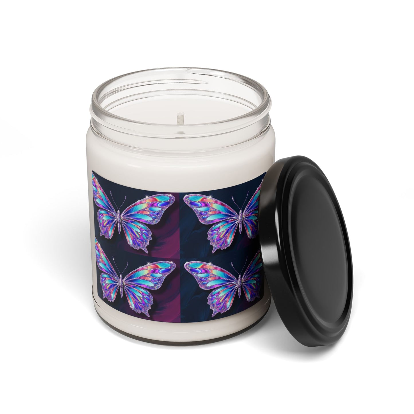 Glittery Psychedelic Butterfly- Scented Soy Candle, 9oz