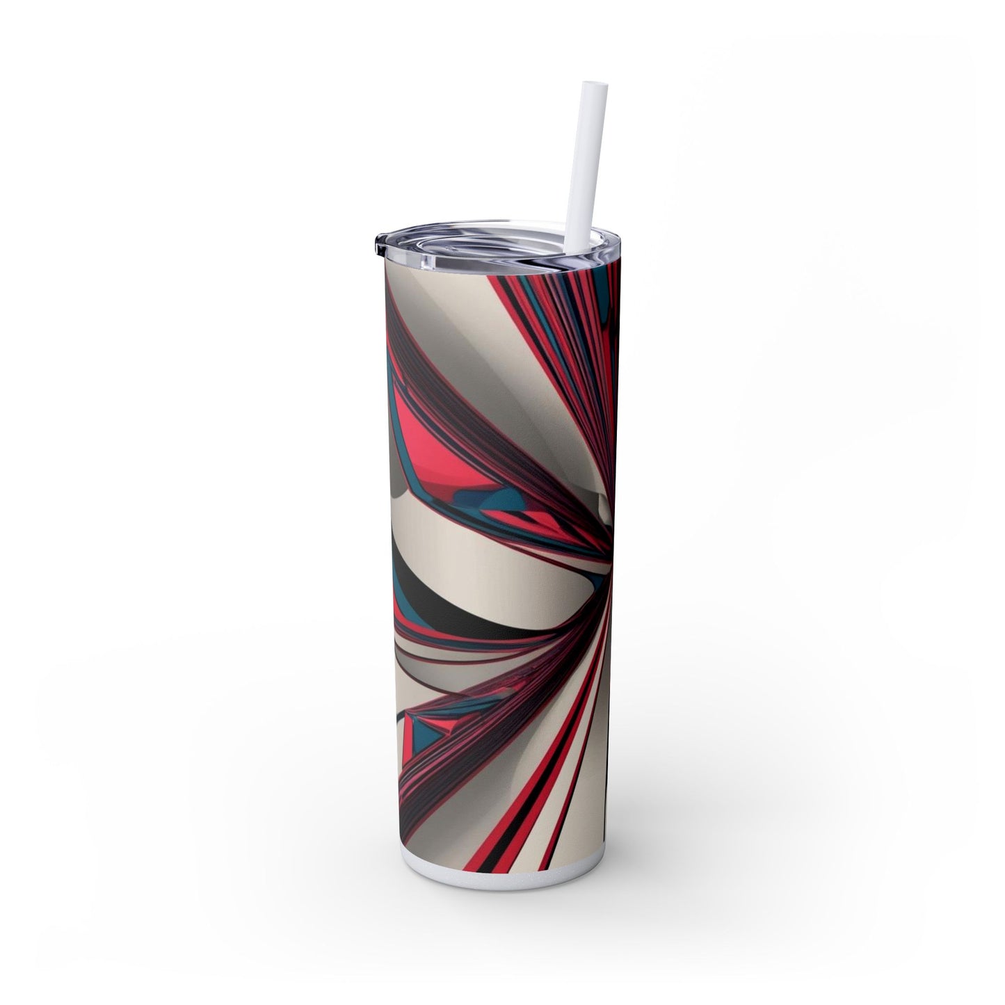 Optical Illusion Skinny Tumbler with Straw, 20oz
