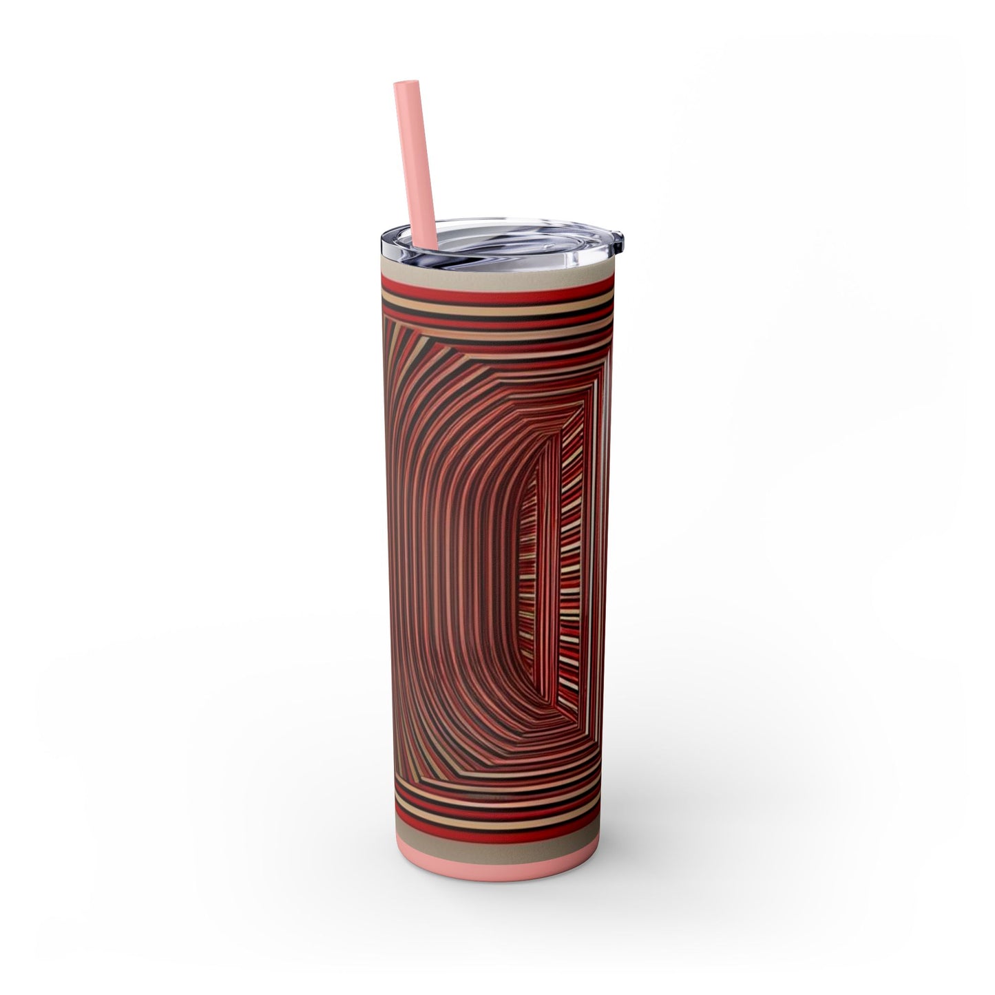 Optical Illusion Skinny Tumbler with Straw, 20oz