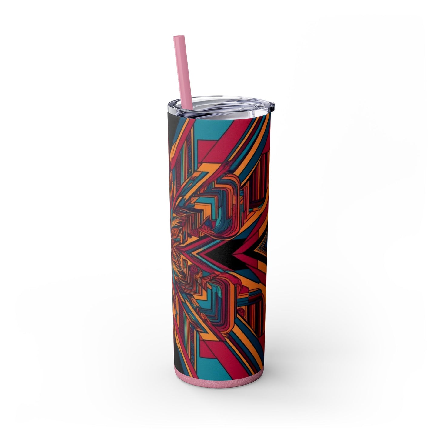 Optical Illusion Skinny Tumbler with Straw, 20oz
