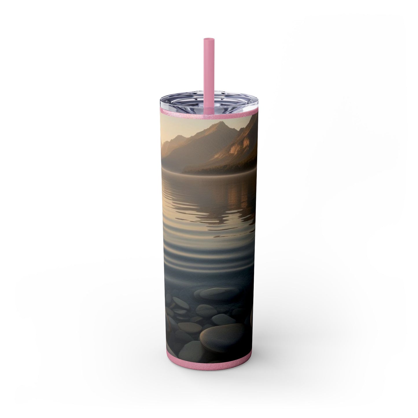 Ripple in a Mountain Lake Skinny Tumbler with Straw, 20oz