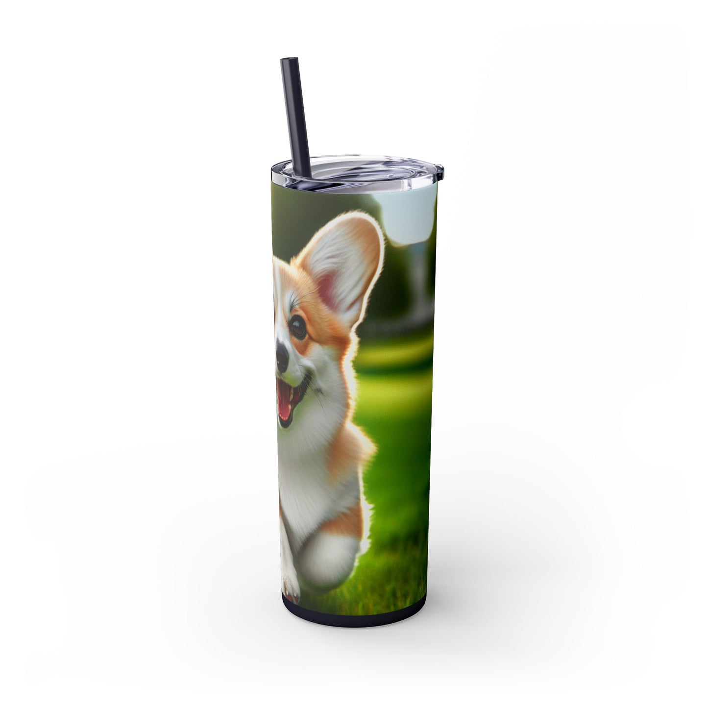 Welsh Corgi Pembroke Skinny Tumbler with Straw, 20oz