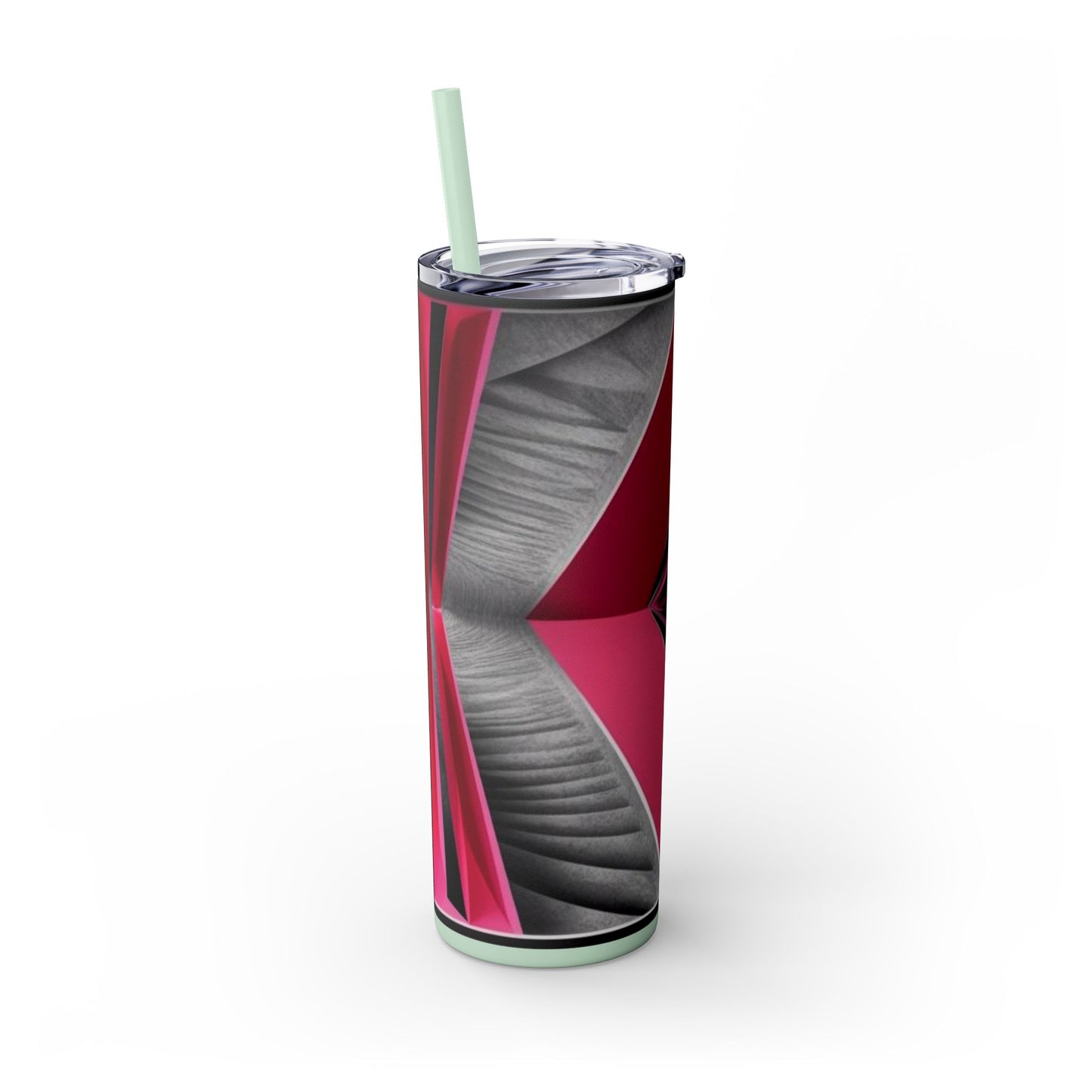 Optical Illusion Skinny Tumbler with Straw, 20oz