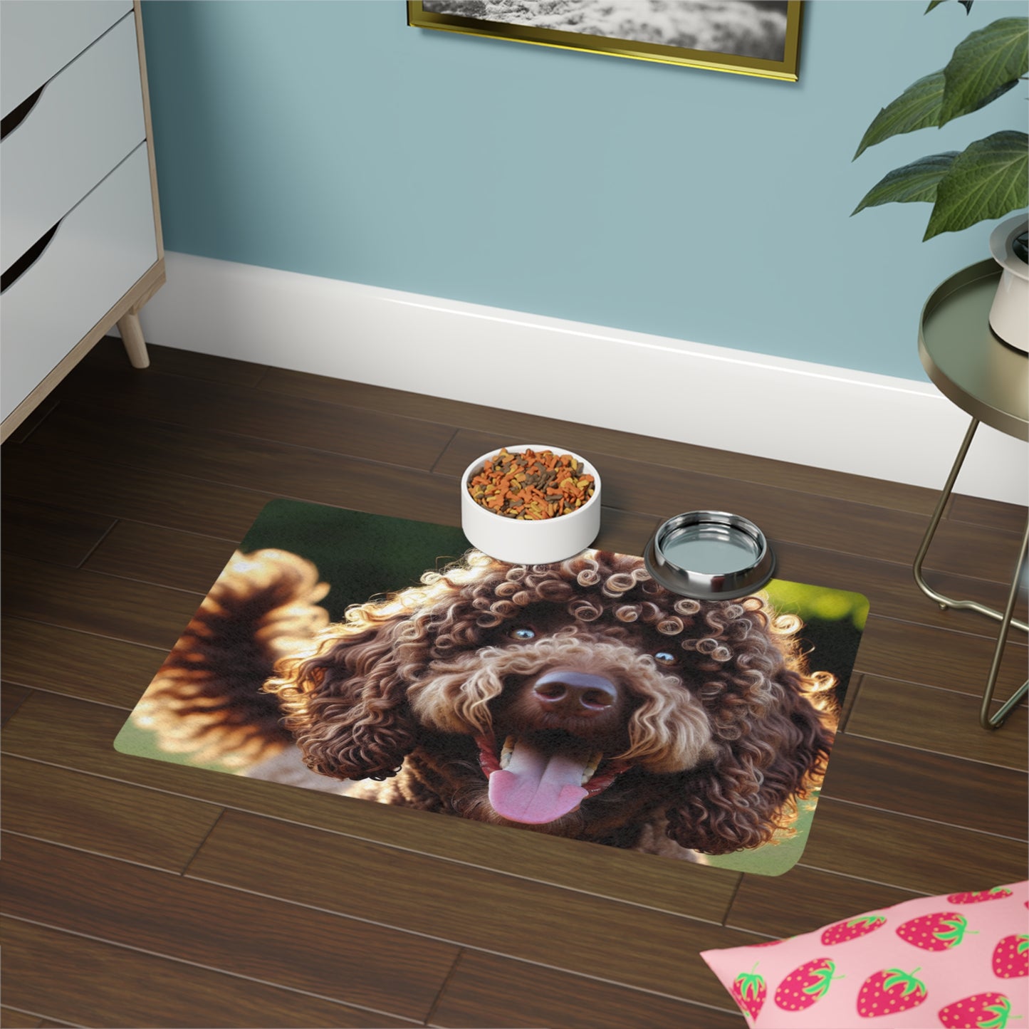 Pet Food Mat (12x18) - Curly Coated Retriever