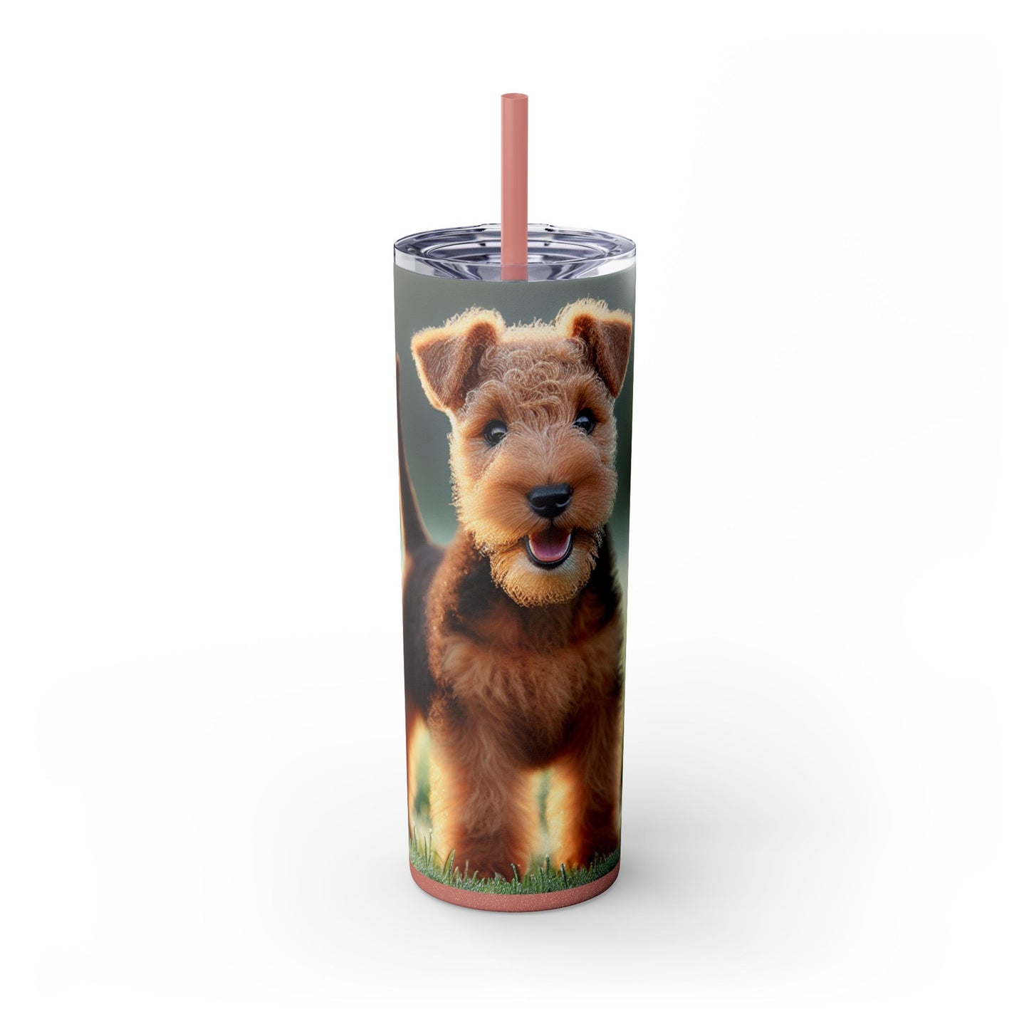 Welsh Terrier Skinny Tumbler with Straw, 20oz
