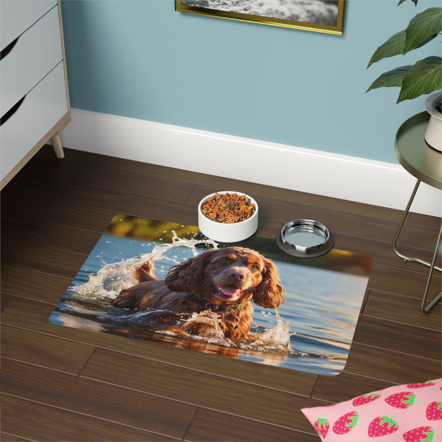 Pet Food Mat (12x18) - Irish Water Spaniel