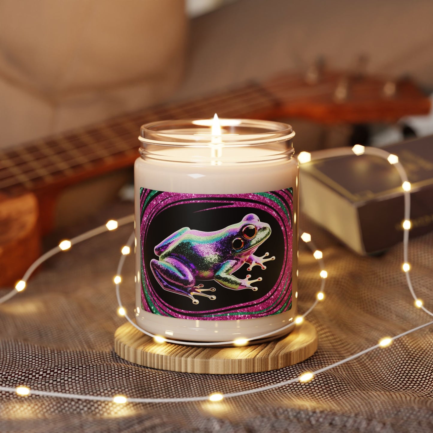 Glittery Psychedelic Frog- Scented Soy Candle, 9oz