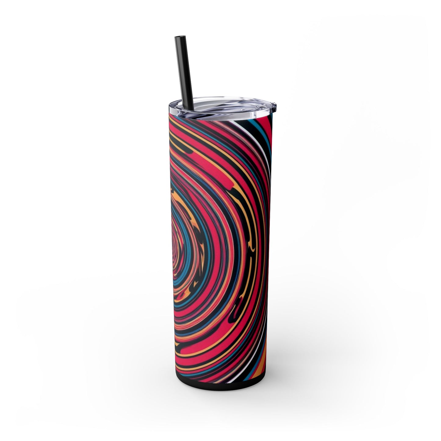 Optical Illusion Skinny Tumbler with Straw, 20oz