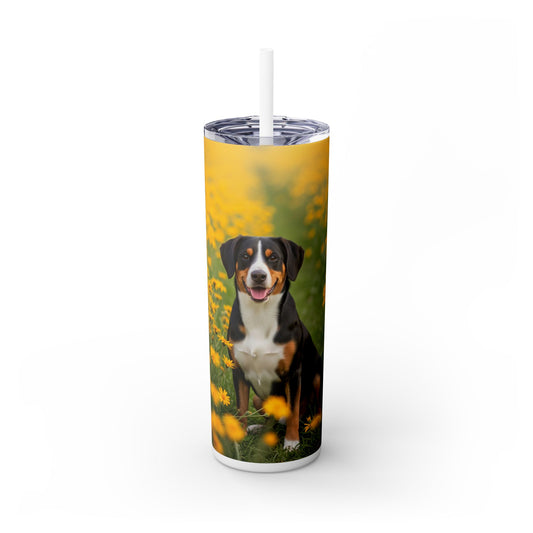 Entlebucher Mountain Dog Skinny Tumbler with Straw, 20oz