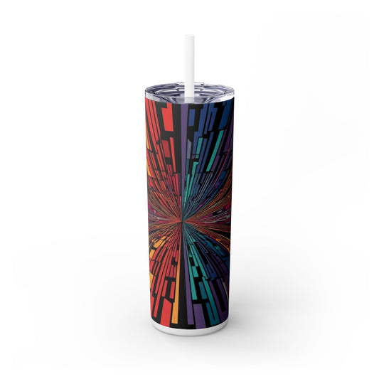 Optical Illusion Skinny Tumbler with Straw, 20oz