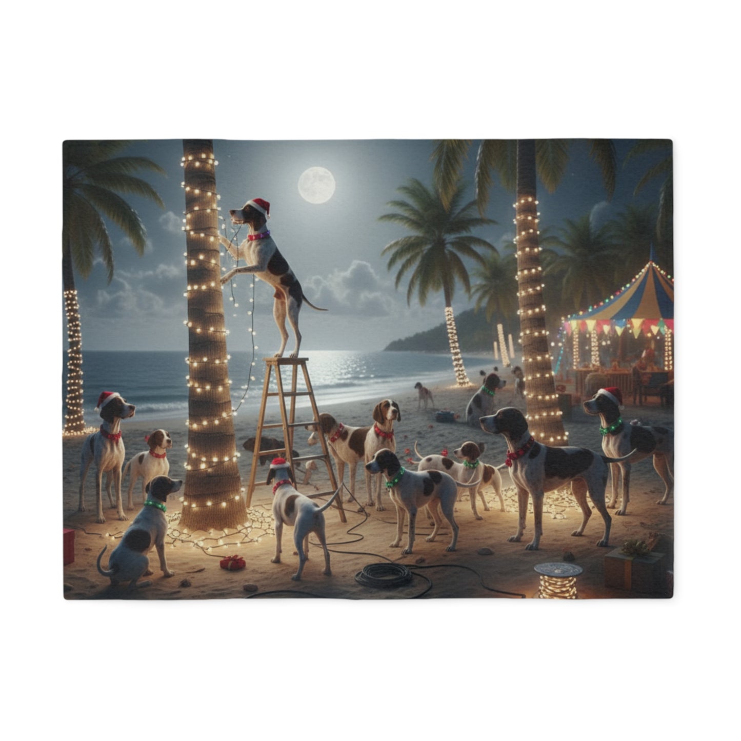 Coastal Holiday Decorating Party Blanket