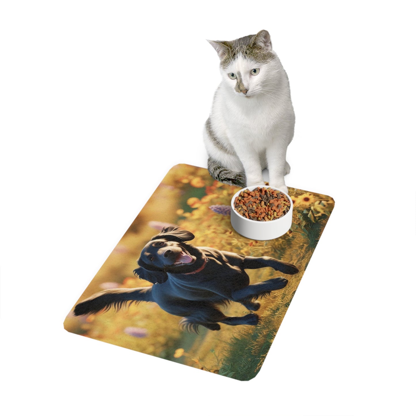 Pet Food Mat (12x18) - Flat Coated Retriever