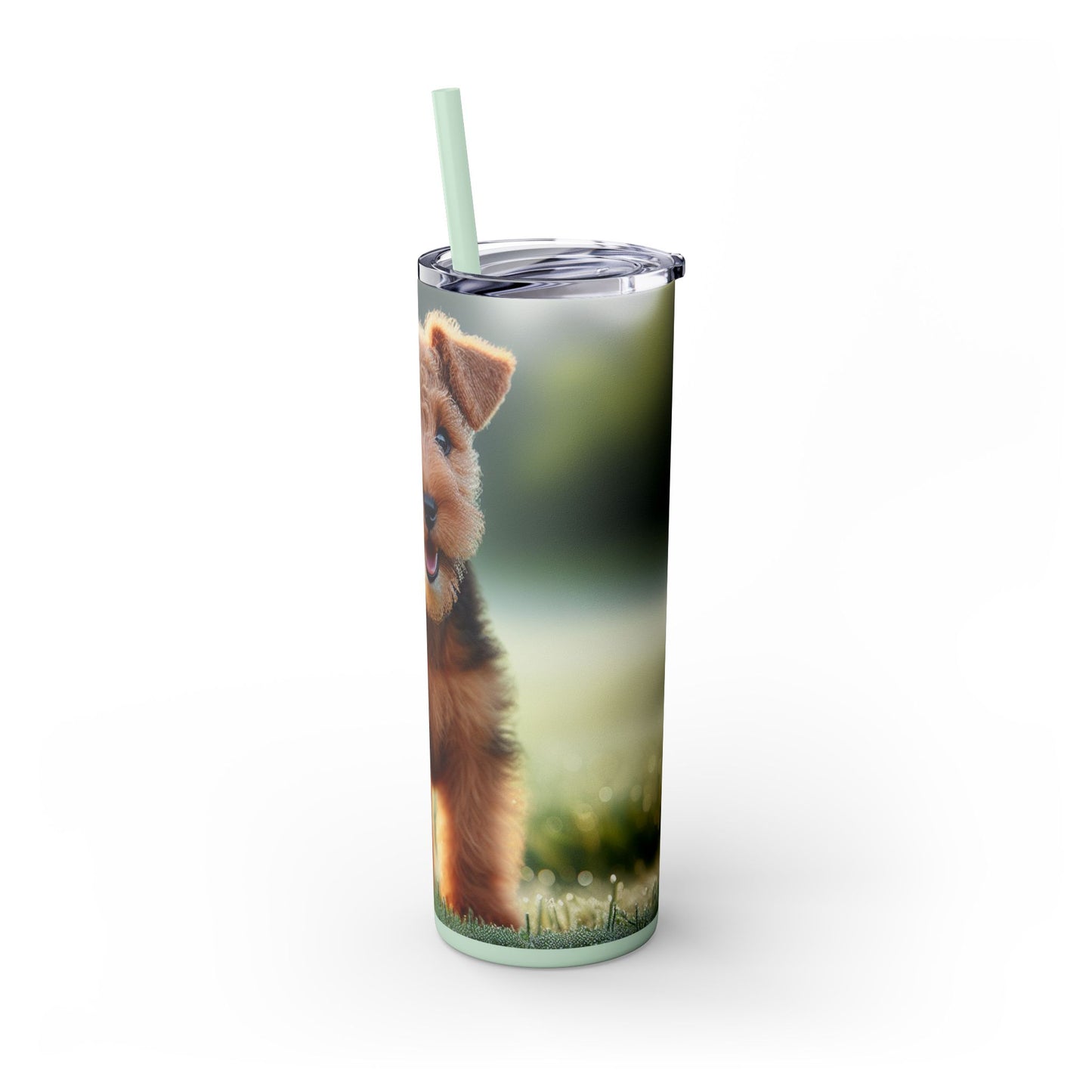 Welsh Terrier Skinny Tumbler with Straw, 20oz